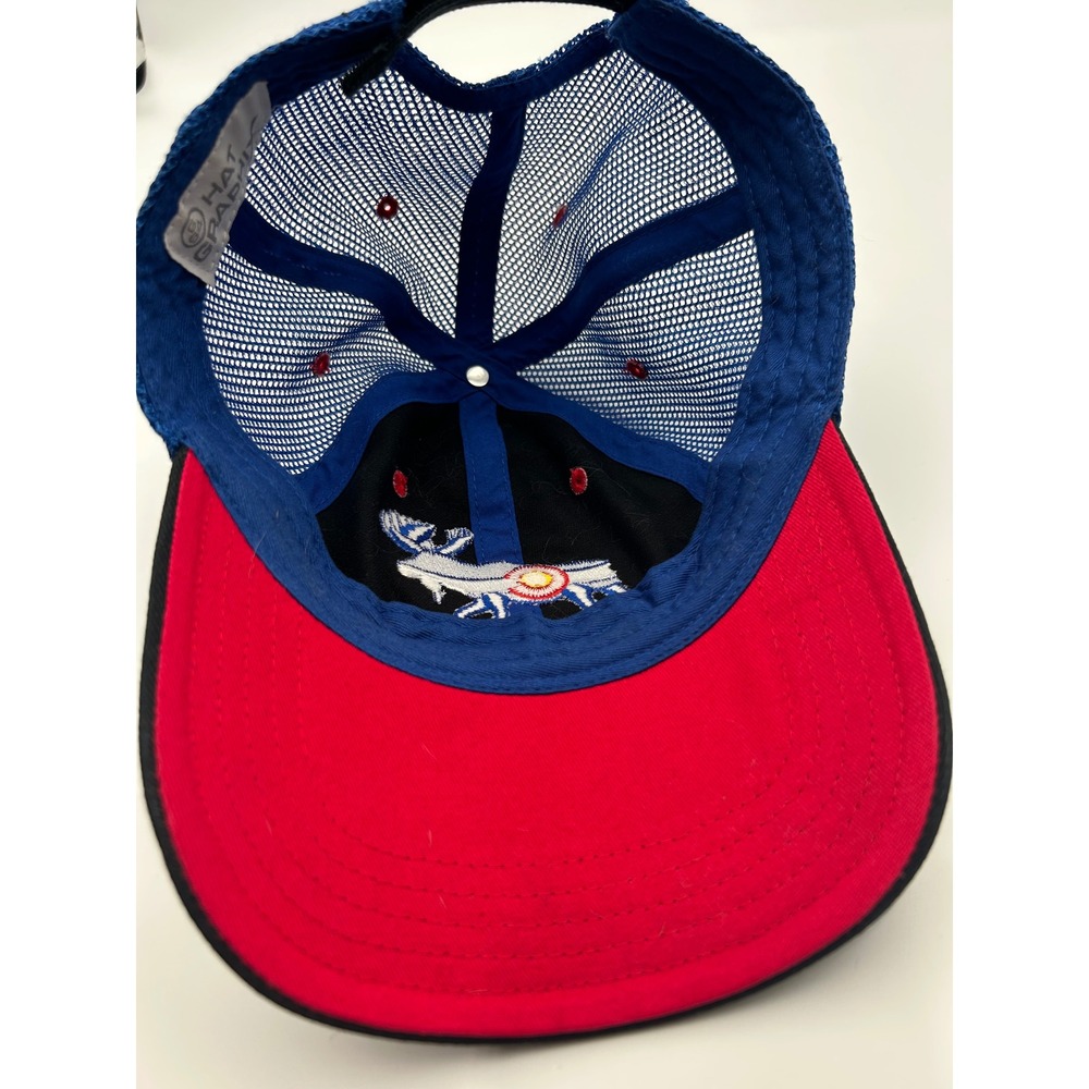 Colorado State Flag Moose Trucker Hat Blue Black Mesh Snapback Baseball Cap - Picture 4 of 4